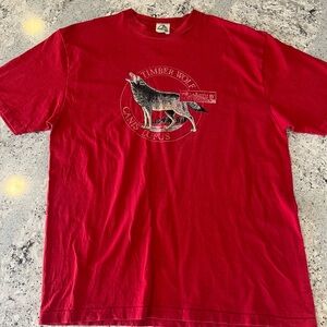 Vintage 90s North By Northwest Red Timber Wolf Men's Short Sleeve Tee